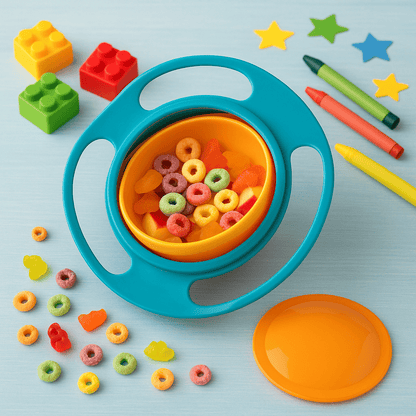 Bowl mágico antiderrame para bebés – Gira 360° y evita derrames mientras comen jugando