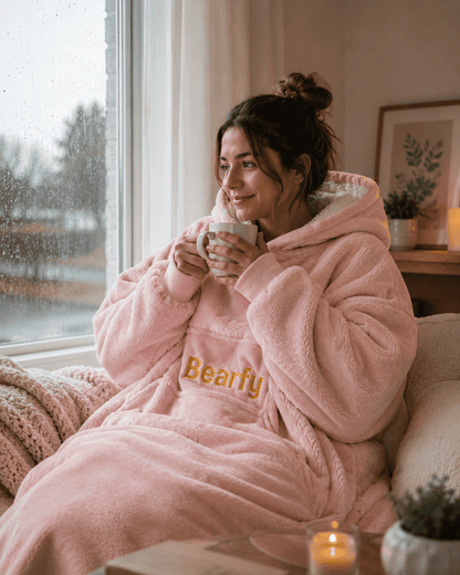 Hoodie Térmico Oversize Rosa para Mujer Bearfy™ - Abrigo Premium