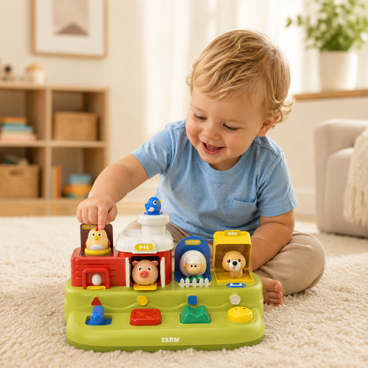 Juguete Interactivo Animales de la Granja con Música, Sonidos y Sistema Pop-Up