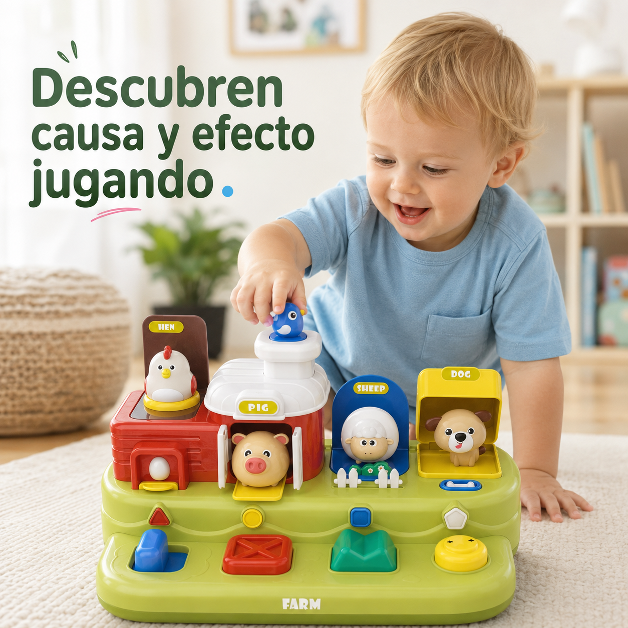 Juguete Interactivo Animales de la Granja con Música, Sonidos y Sistema Pop-Up