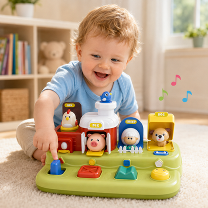 Juguete Interactivo Animales de la Granja con Música, Sonidos y Sistema Pop-Up