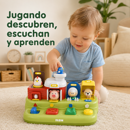 Juguete Interactivo Animales de la Granja con Música, Sonidos y Sistema Pop-Up