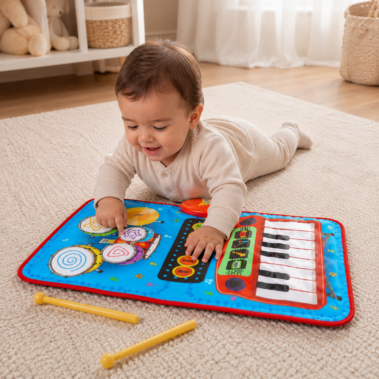 Alfombra banda musical para bebés 4  instrumentos