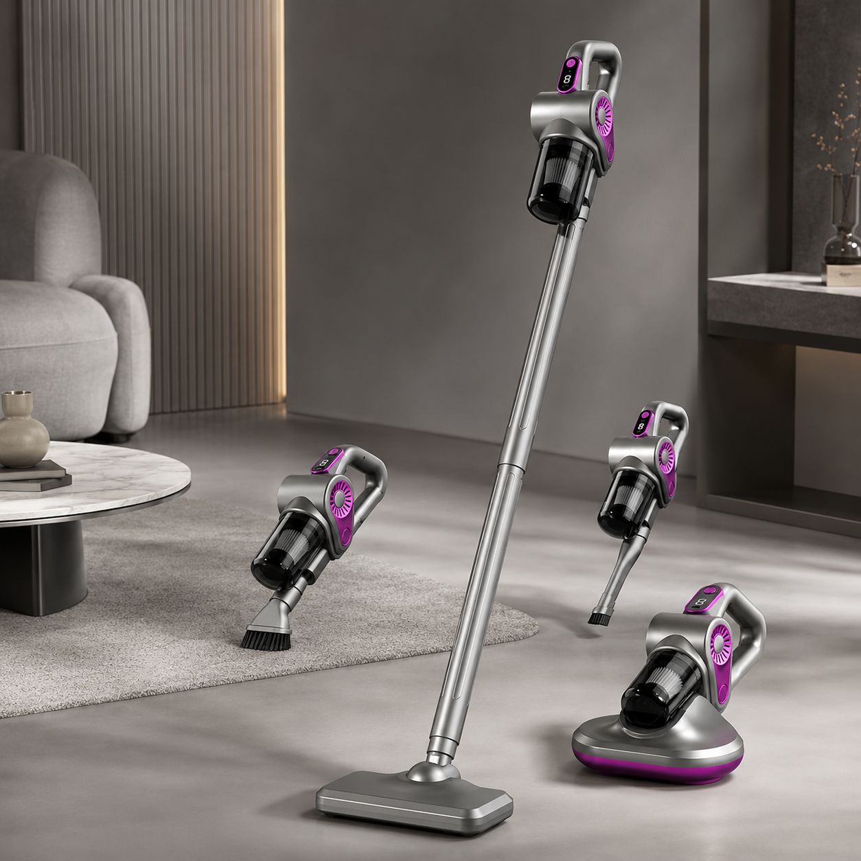Aspiradora Inalámbrica 4 en 1 con Mopa y Luz UV