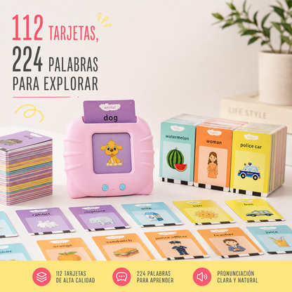 Lector de Tarjetas Educativas Bilingüe Inglés–Español – 224 Palabras y Sonidos