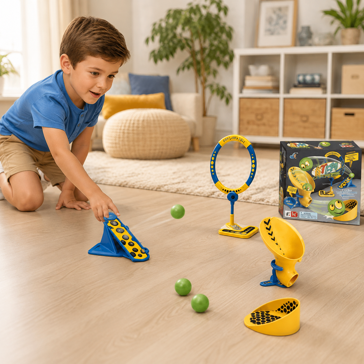 Juego de Puntería y Lanzamiento de Pelotas STEM – Desafío de Destreza Infantil
