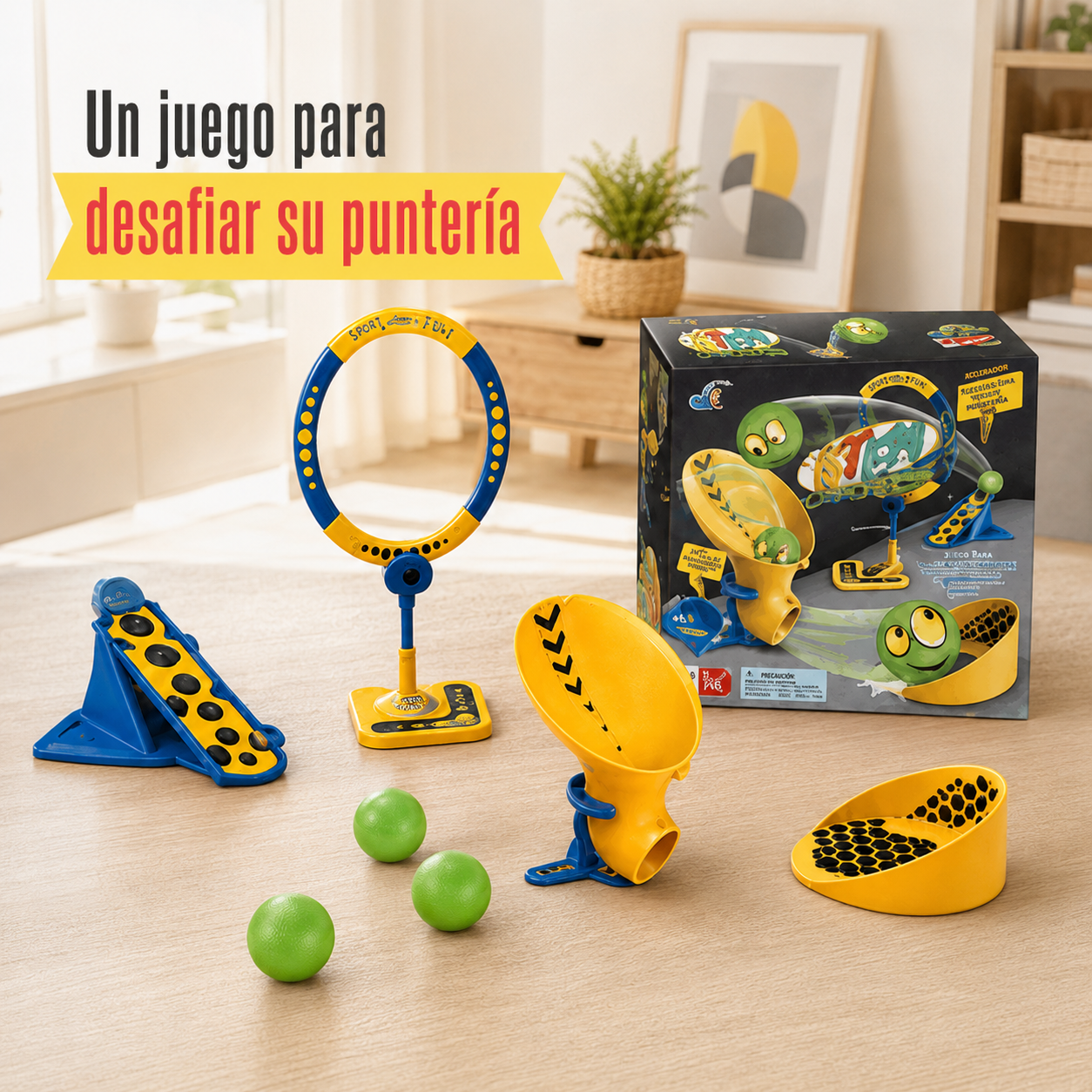 Juego de Puntería y Lanzamiento de Pelotas STEM – Desafío de Destreza Infantil