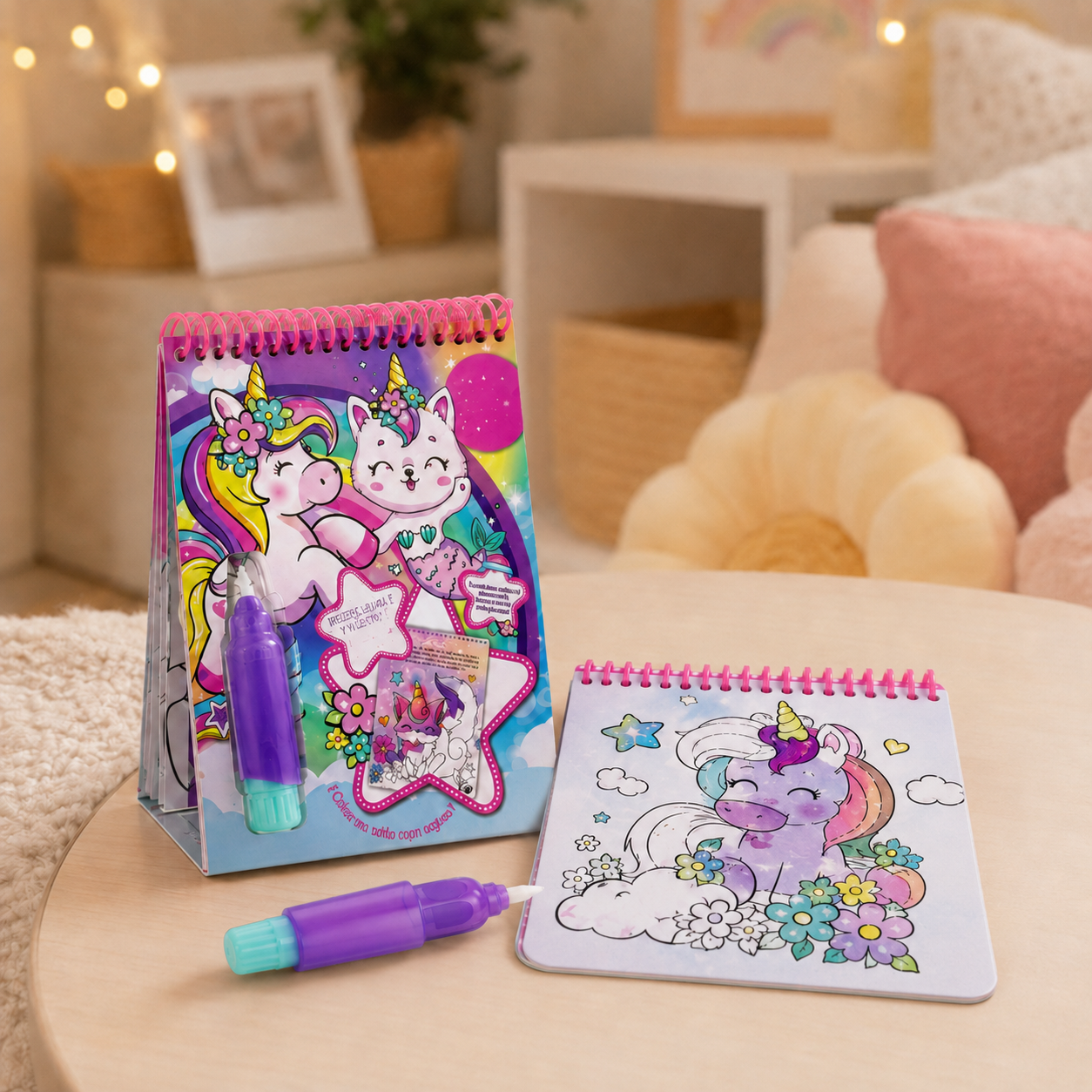 Libro Mágico de Unicornios para Pintar con Agua – Reutilizable y Fácil de Llevar  Descripción