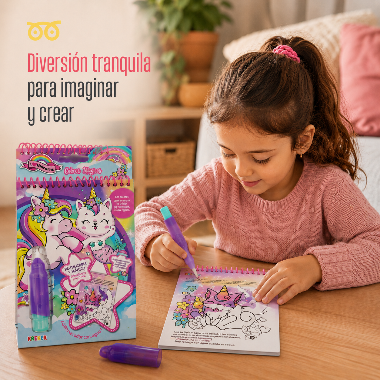 Libro Mágico de Unicornios para Pintar con Agua – Reutilizable y Fácil de Llevar  Descripción