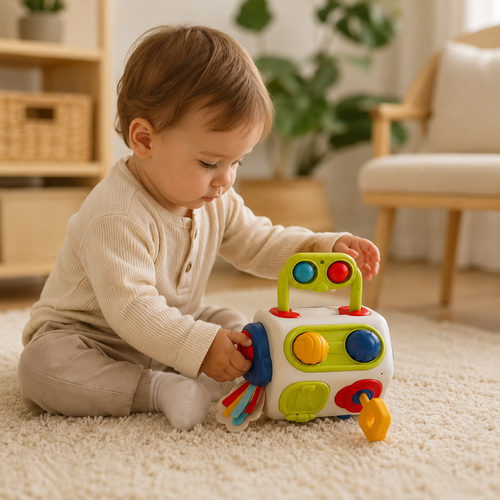 Cubo Sensorial Montessori Busy Cube 9 en 1 para Bebés