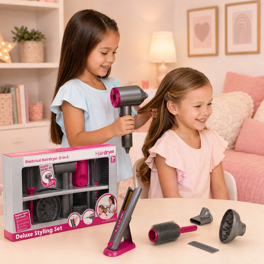 Set de Peluquería Infantil con Secador que Tira Aire, Luz, Sonido y Planchita