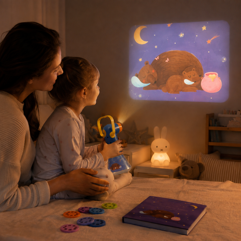 Proyector de Cuentos Mideer 3 en 1 con Luz Nocturna – 12 Historias Clásicas