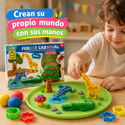 Set de Masas Moldeables Forest Carnival con Moldes de Animales
