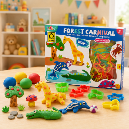 Set de Masas Moldeables Forest Carnival con Moldes de Animales