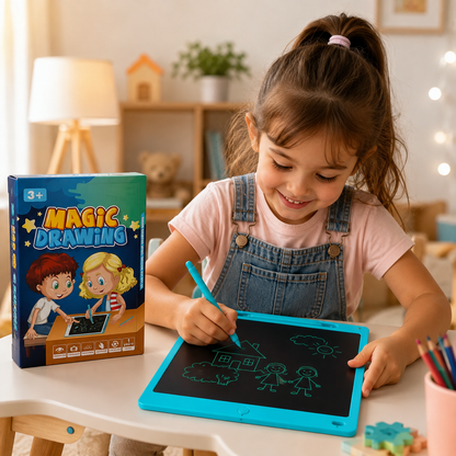 Pizarra Mágica LCD Infantil 12 Pulgadas con Lápiz y Borrado Instantáneo