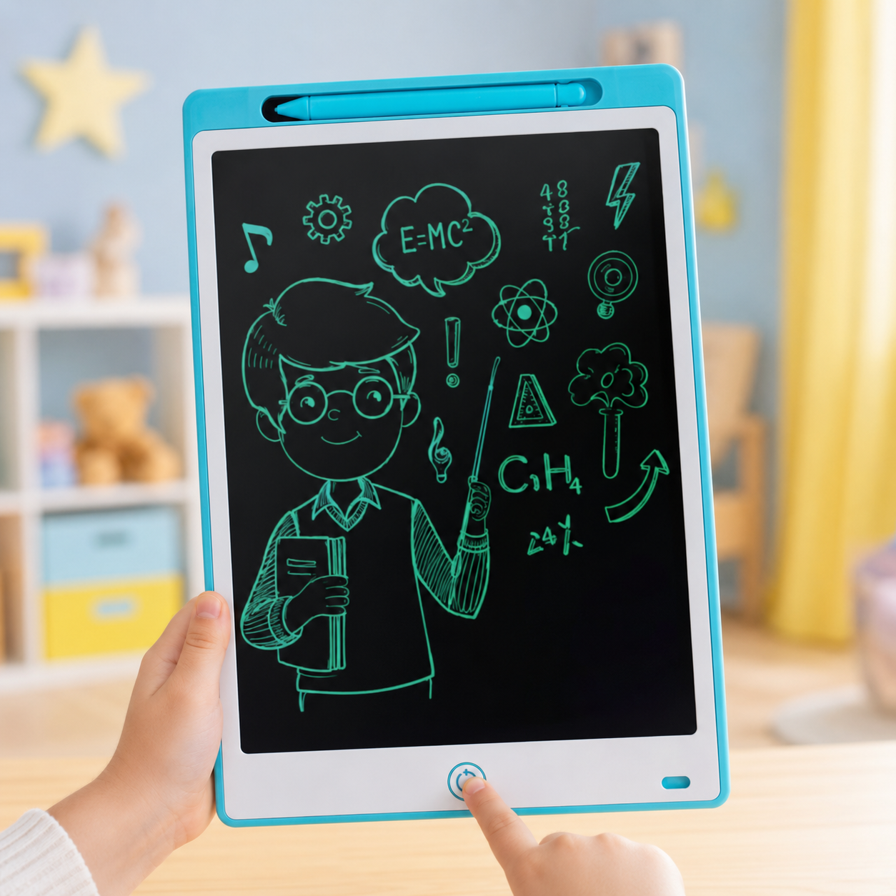 Pizarra Mágica LCD Infantil 12 Pulgadas con Lápiz y Borrado Instantáneo