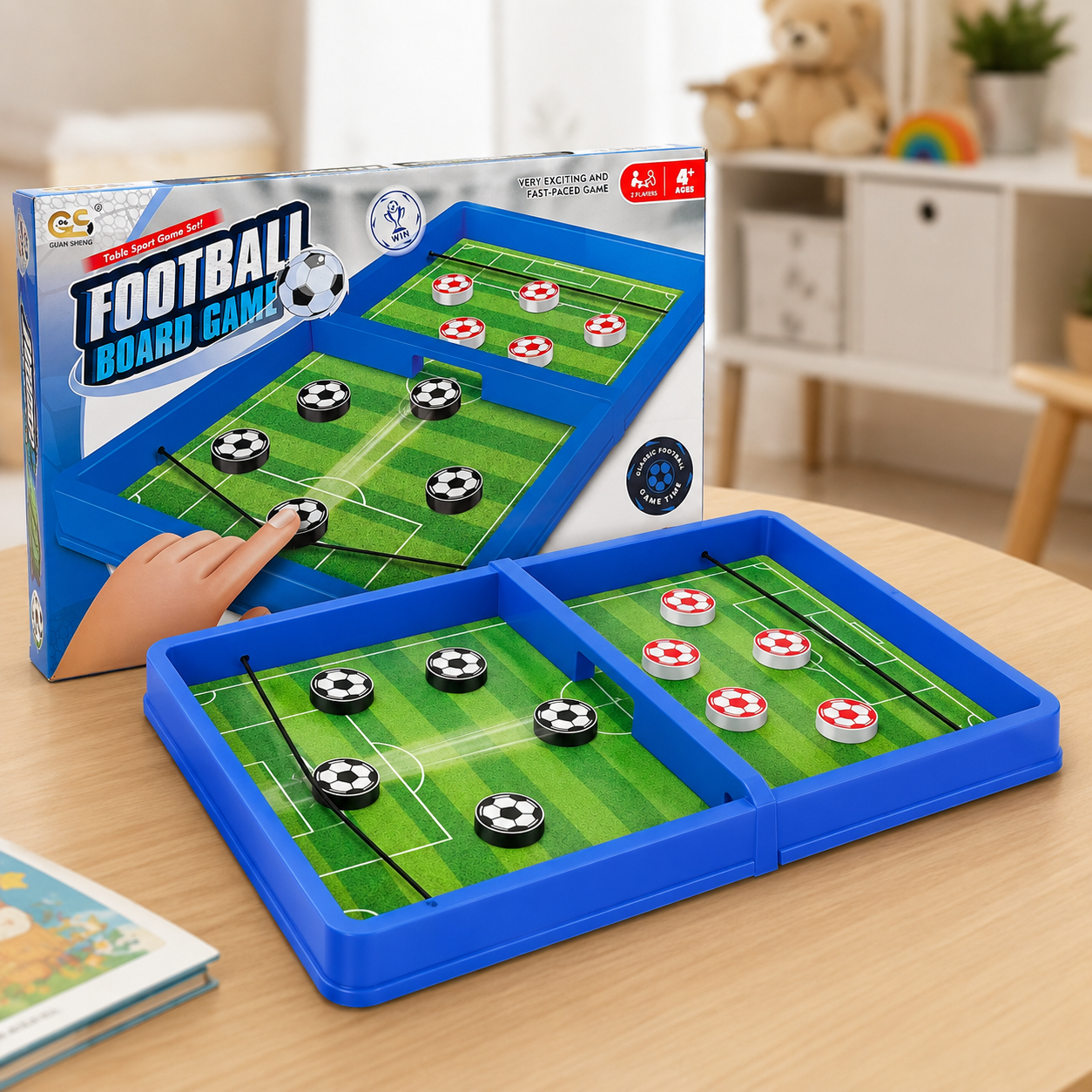 Juego de Mesa Fútbol Rápido para 2 Jugadores con Discos y Lanzadores Elásticos