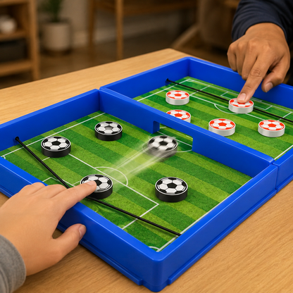 Juego de Mesa Fútbol Rápido para 2 Jugadores con Discos y Lanzadores Elásticos
