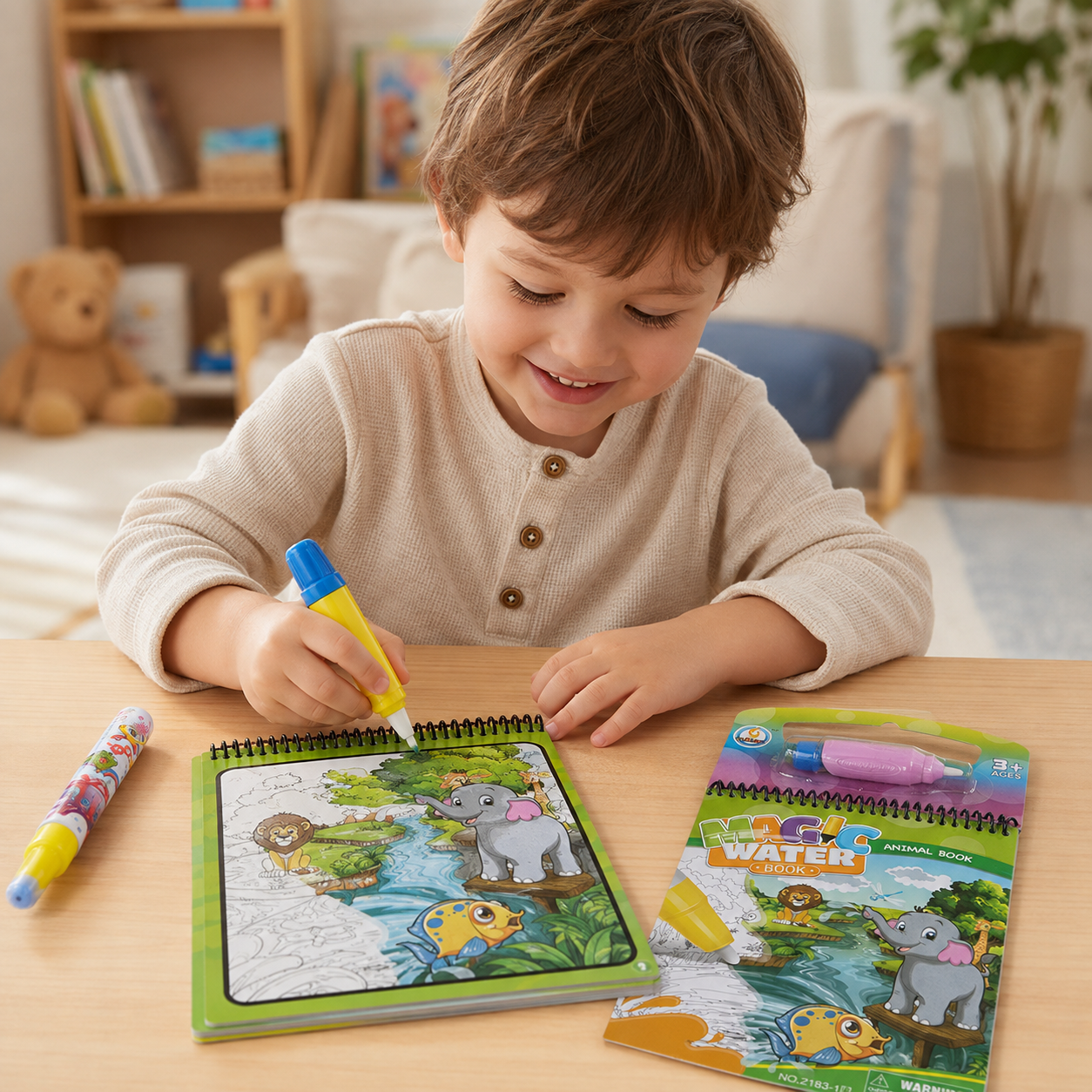 Libro Mágico para Pintar con Agua Reutilizable + Lápiz