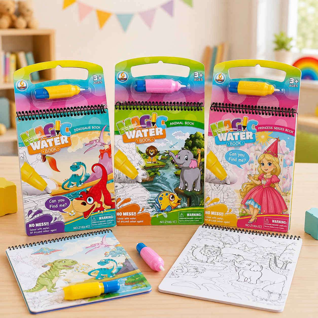Libro Mágico para Pintar con Agua Reutilizable + Lápiz