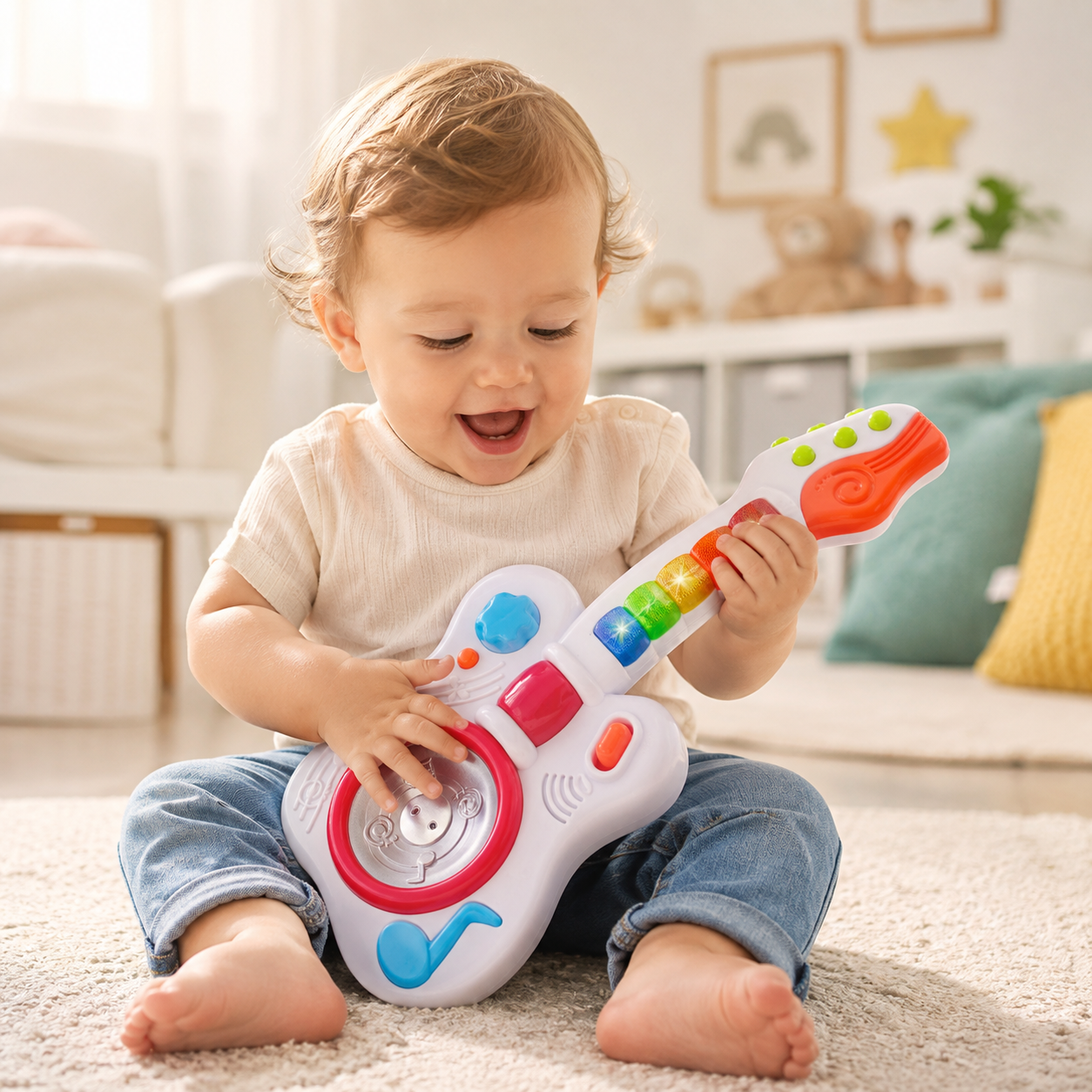 Guitarra Musical para Bebés Bontempi con Luces, Sonidos y Sensor