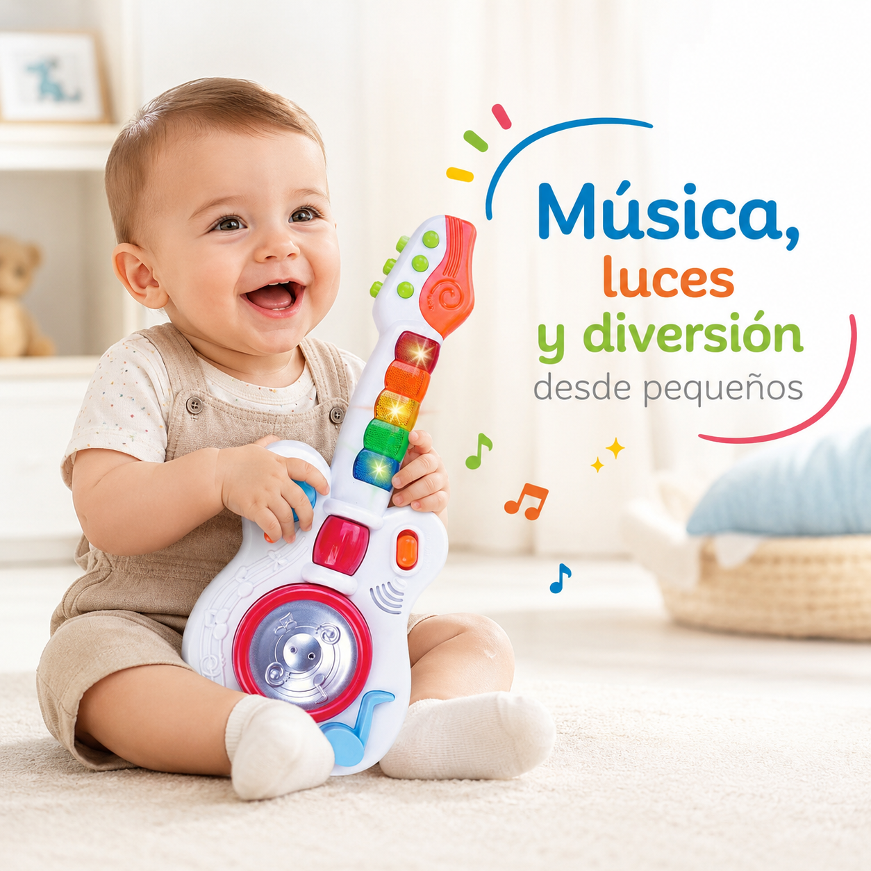 Guitarra Musical para Bebés Bontempi con Luces, Sonidos y Sensor