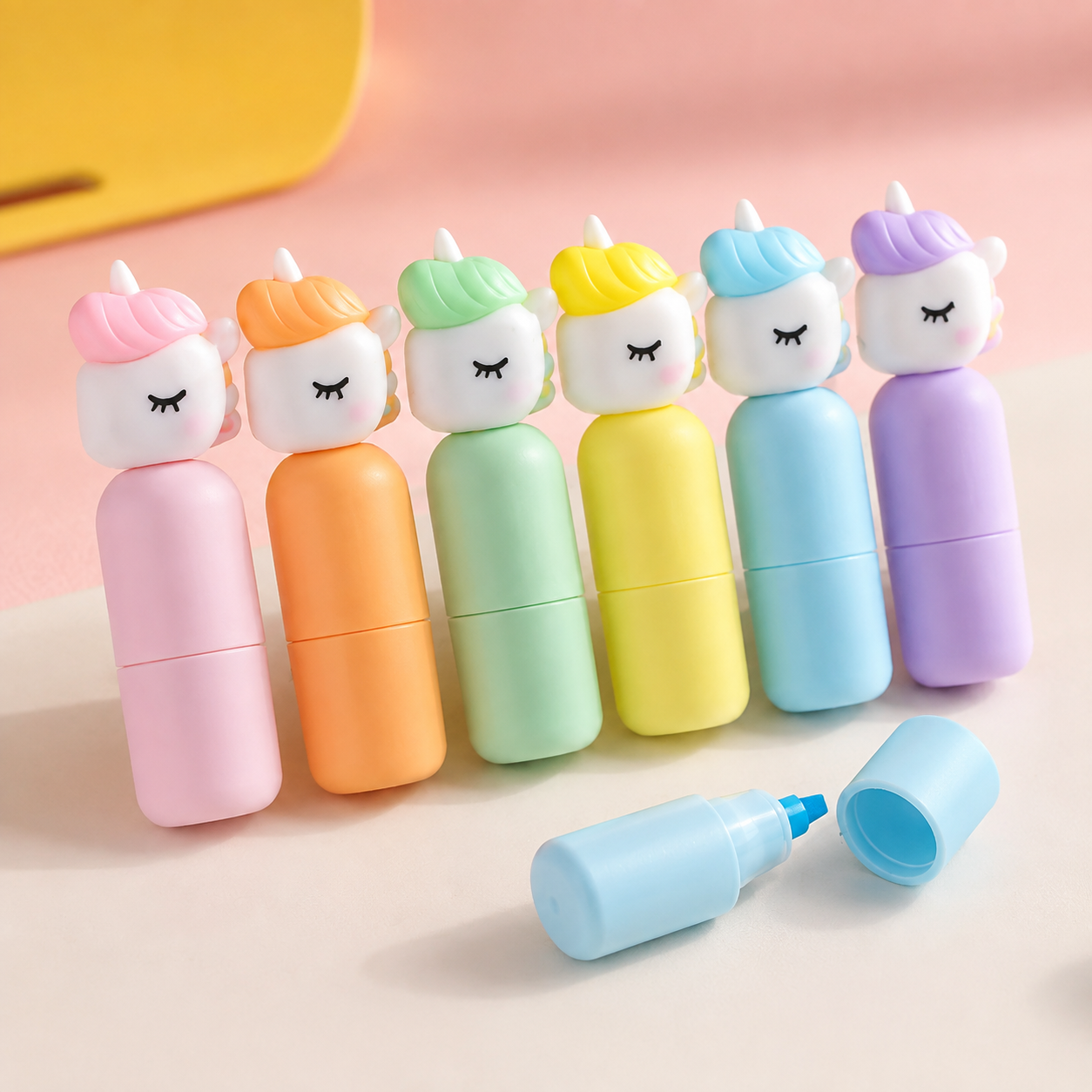 Set de Resaltadores Pastel Unicornio 🦄🌸 – ¡Tonos Suaves y Magia en tus Apuntes! ✨