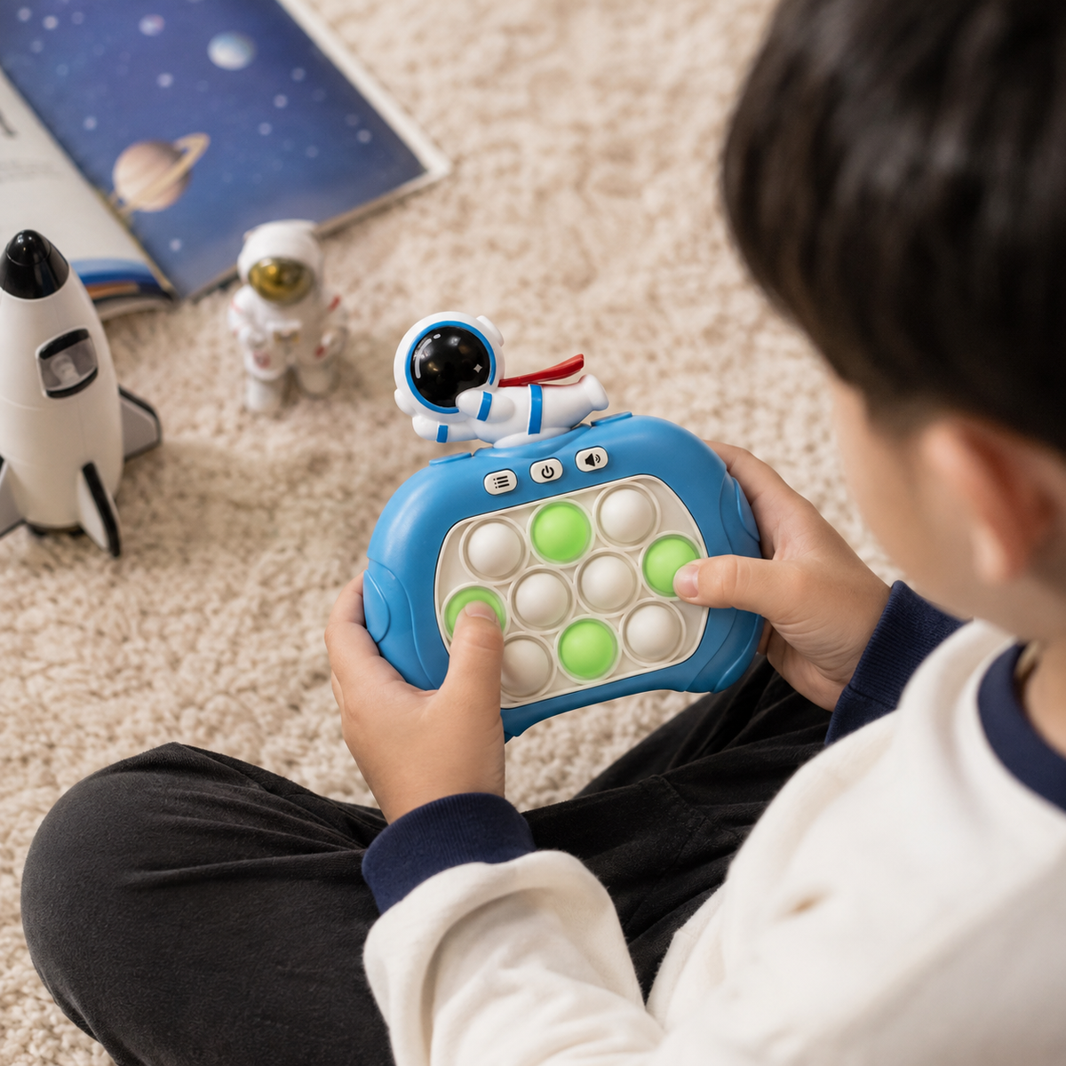Pop it astronauta volante con luces y sonido