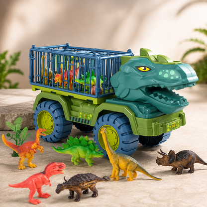 Camión Dino Monster Truck con 3 Dinosaurios y Jaulas de Transporte 🦖