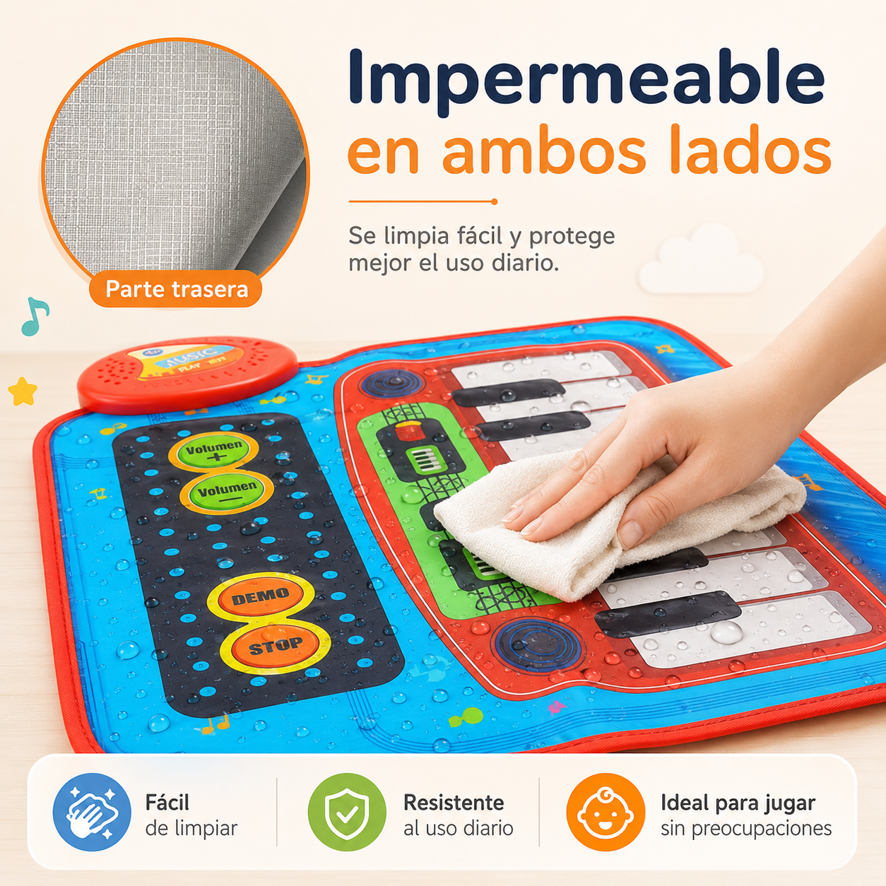 Alfombra banda musical para bebés 4  instrumentos