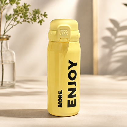 Botella térmica de acero inoxidable ENJOY 💧- 500 ml con sorbito, manija y diseño que inspira a disfrutar💧