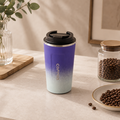 Vaso térmico para café o té con indicador de temperatura LED