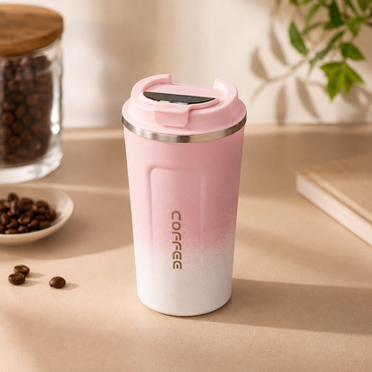 Vaso térmico para café o té con indicador de temperatura LED