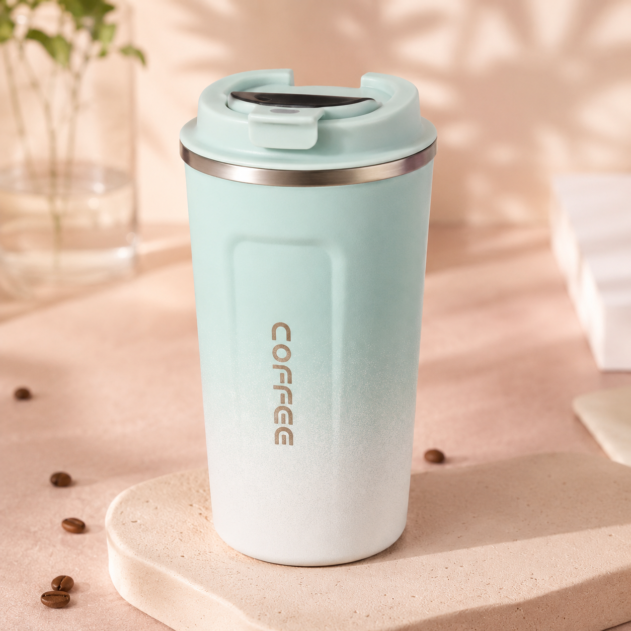 Vaso térmico para café o té con indicador de temperatura LED
