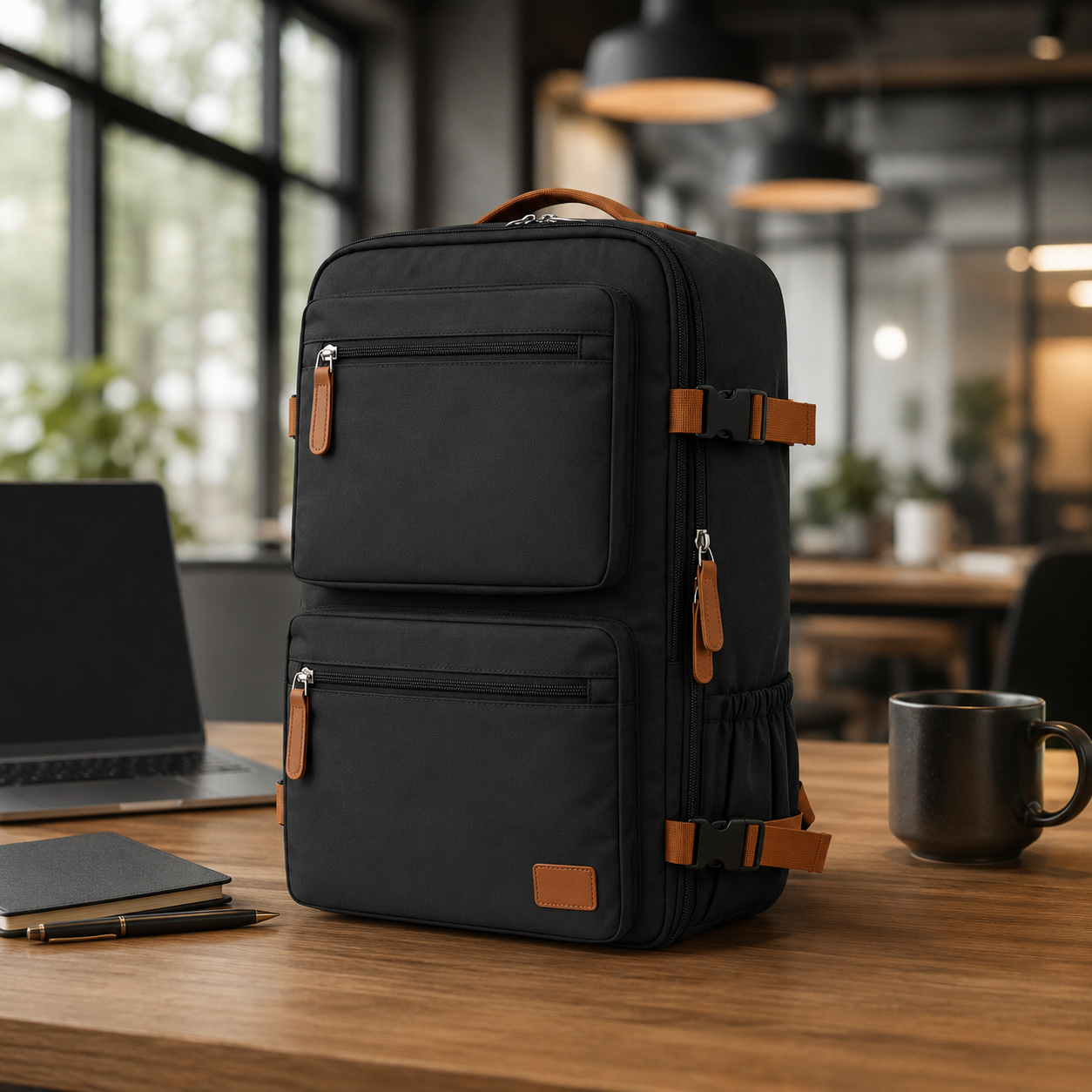 Mochila de viaje impermeable - 4 compartimentos apertura 180°
