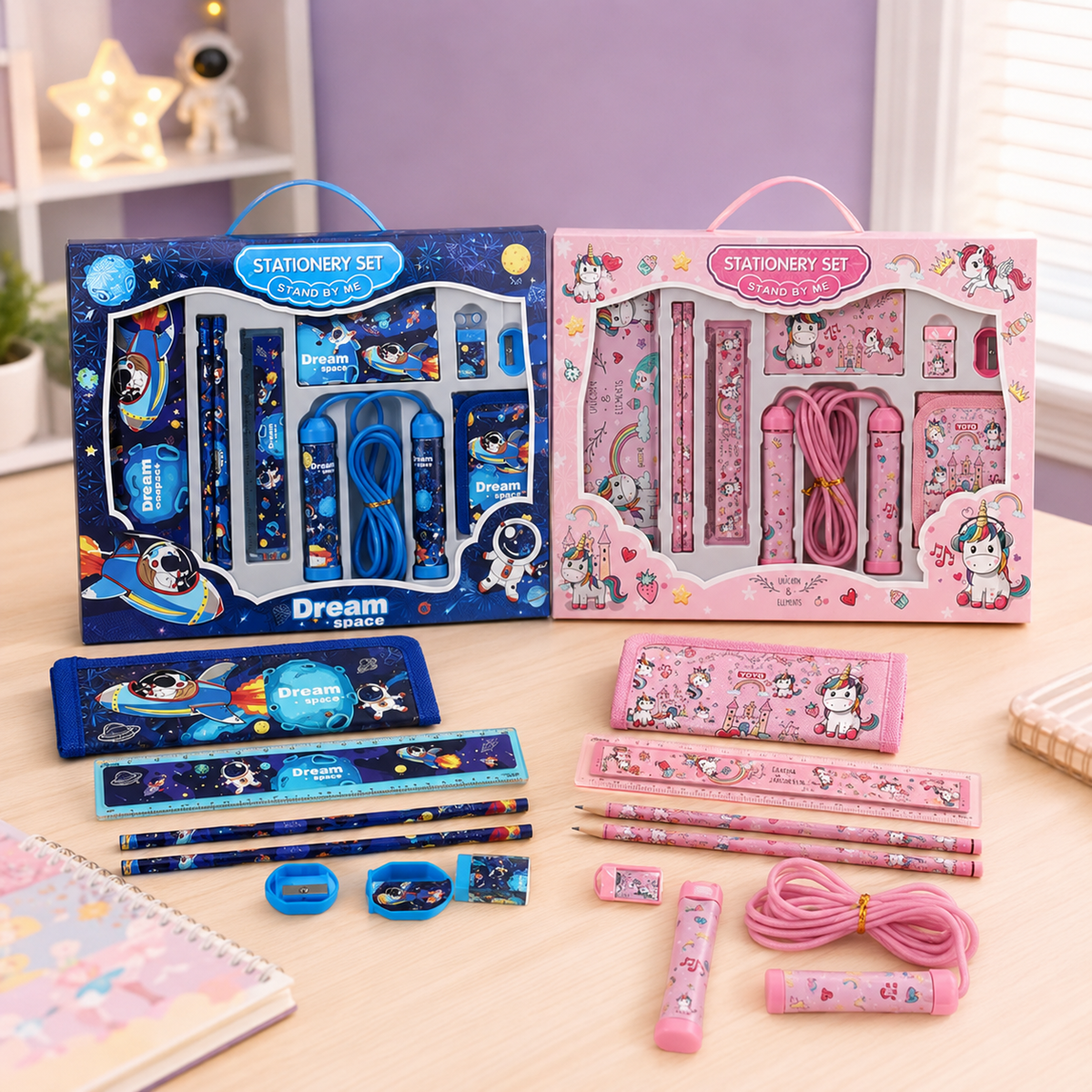 Set de Papelería Escolar (Regalo Ideal) - ¡Todo lo que Necesitas para la Aventura Escolar! 🎒🚀🦄