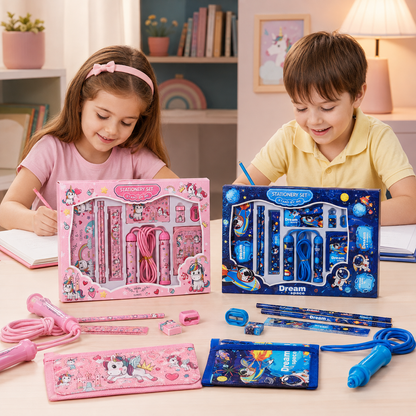 Set de Papelería Escolar (Regalo Ideal) - ¡Todo lo que Necesitas para la Aventura Escolar! 🎒🚀🦄