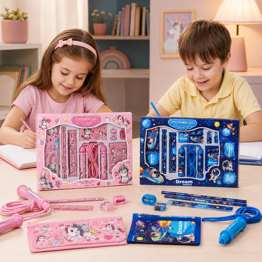 Set de Papelería Escolar (Regalo Ideal) - ¡Todo lo que Necesitas para la Aventura Escolar! 🎒🚀🦄