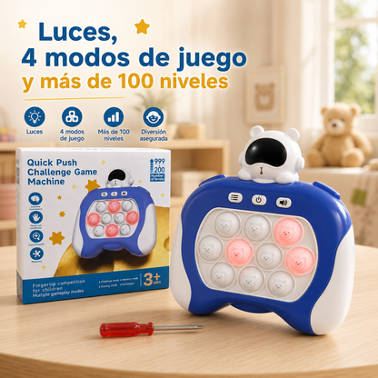 Pop It Electrónico Astronauta con Luces y Sonido – 4 Modos de Juego y Más de 100 Niveles