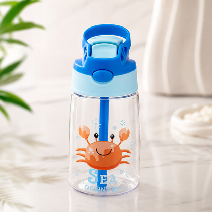 Botella Infantil Antiderrame 480 ml con Sorbito y Botón – Animales del Océano