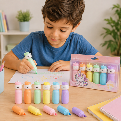 Set de Resaltadores Pastel Unicornio 🦄🌸 – ¡Tonos Suaves y Magia en tus Apuntes! ✨