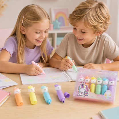 Set de Resaltadores Pastel Unicornio 🦄🌸 – ¡Tonos Suaves y Magia en tus Apuntes! ✨