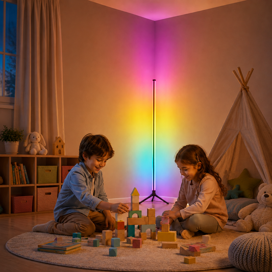 Lámpara de Pie LED RGB Esquinera con Control Remoto, App y Sincronización con Música