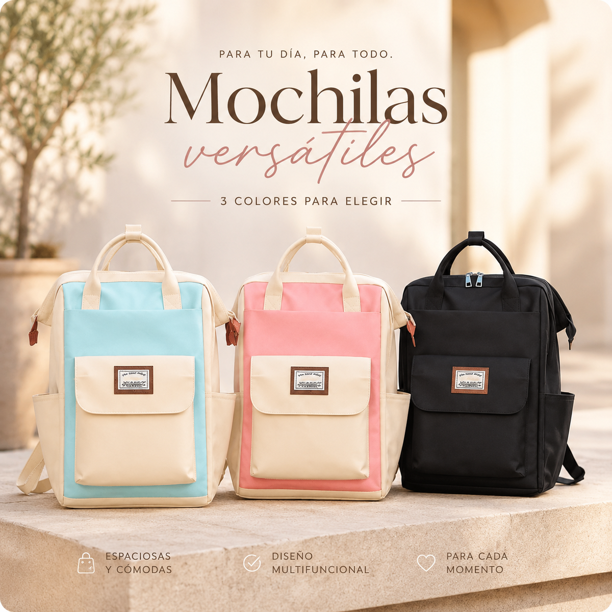 Mochila casual de tela múltiples compartimientos - Lisboa