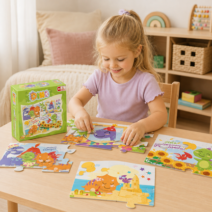 Puzzles de dinosaurios 🧩 Diversión prehistórica para pequeñas manitos creativas