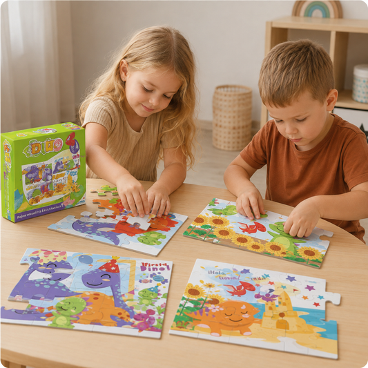 Puzzles de dinosaurios 🧩 Diversión prehistórica para pequeñas manitos creativas