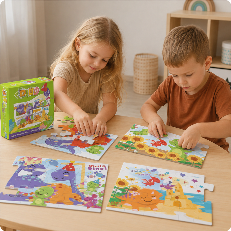 Puzzles de dinosaurios 🧩 Diversión prehistórica para pequeñas manitos creativas