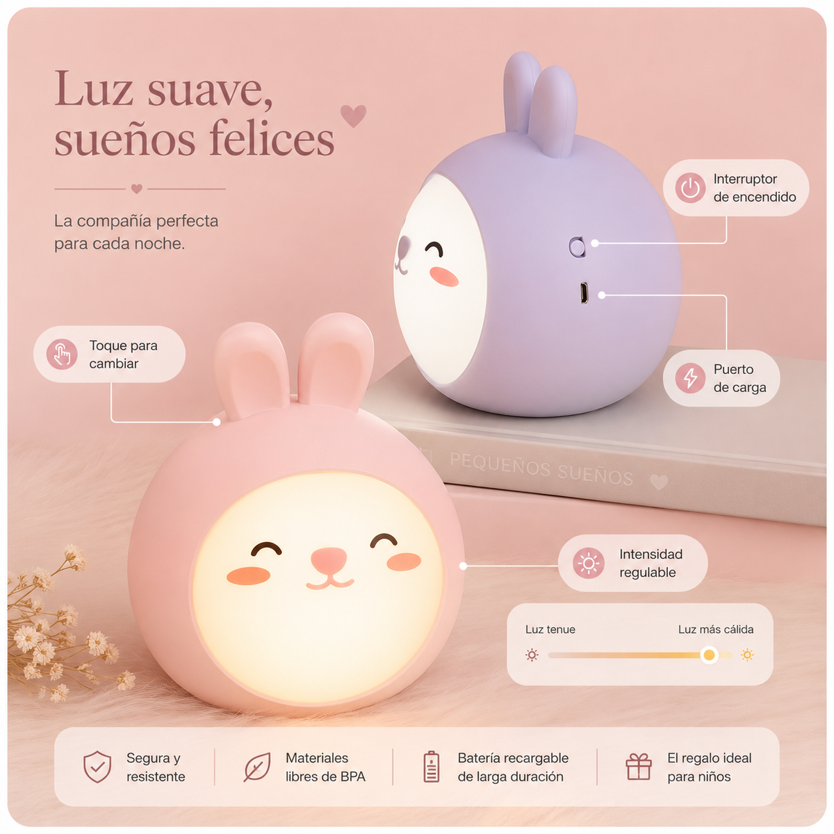 Lámpara Veladora de Conejito - ¡Ilumina tu Espacio con Ternura y Encanto! 🐰💖