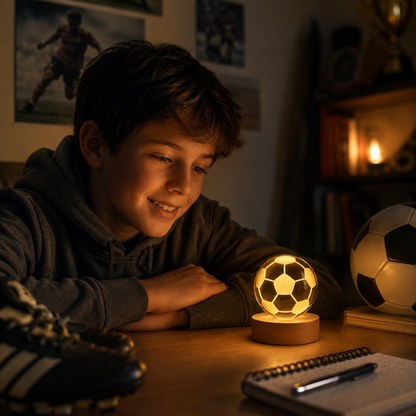 Lámpara de cristal con base de madera 💡 Diseños 3D iluminados