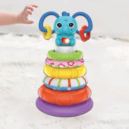Torre Elefante apilable musical 🧠 Ideal para bebés curiosos que no paran de explorar